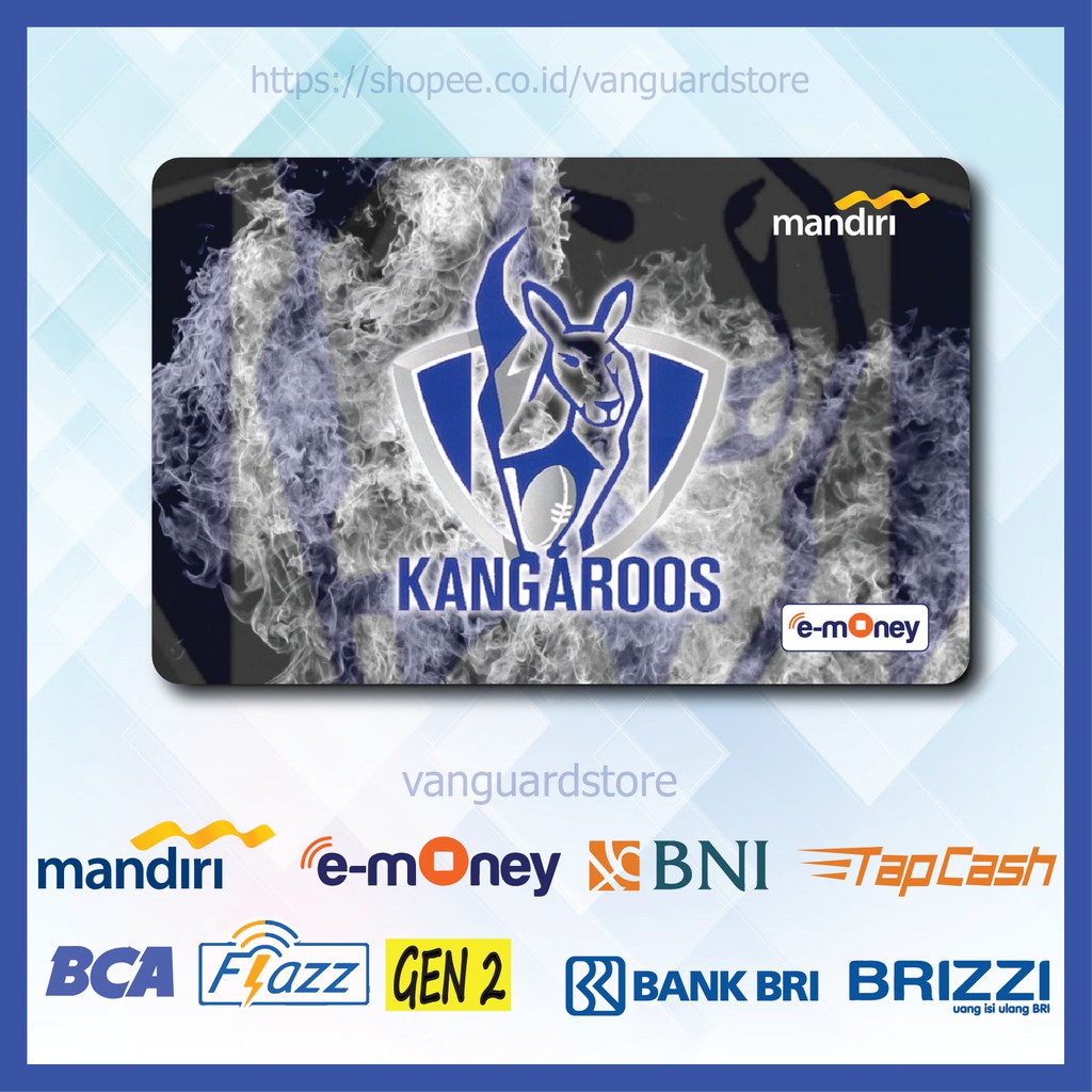 KARTU E MONEY E TOLL KANGAROOS ANIMAL 7 EMONEY MANDIRI FLAZZ BCA BNI TAPCASH BRIZZI BRI - 1 SISI