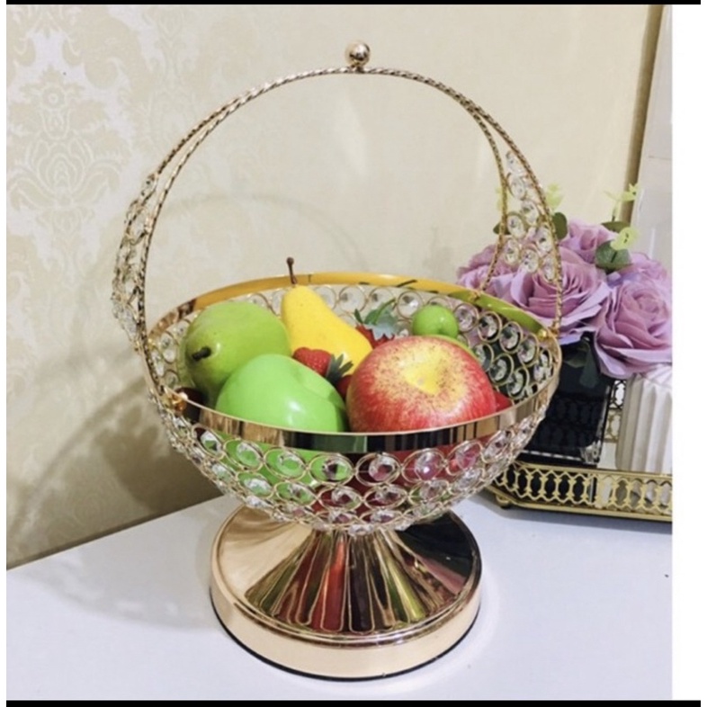 Tray Buah Crystal / Tempat Buah / Wadah Buah / Crystal Fruit Tray /Tempat Saji Buah Dekorasi