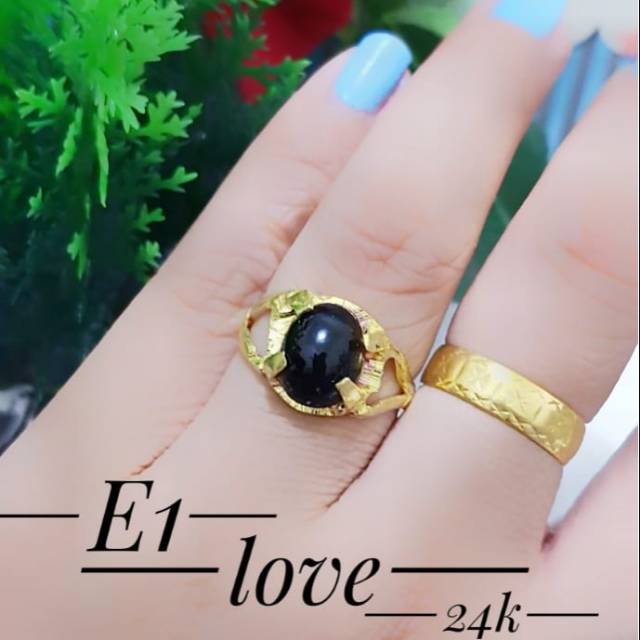 Xuping cincin batu lapis emas 24k