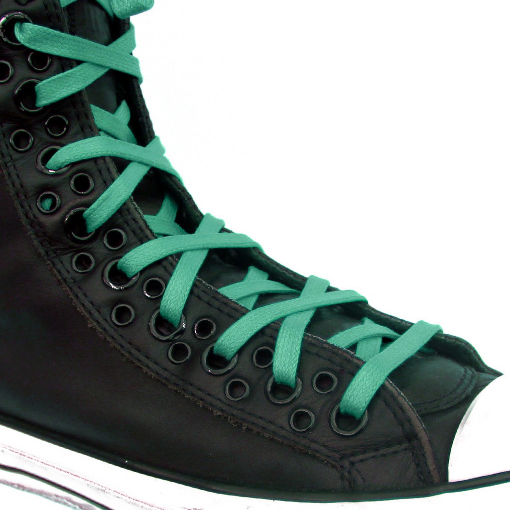 MR Shoelaces FT34 Turquoise 150cm - Tali Sepatu Lilin 6-7mm Gepeng Flat Pipih (Waxed Laces) 90cm 100cm 120cm 150cm