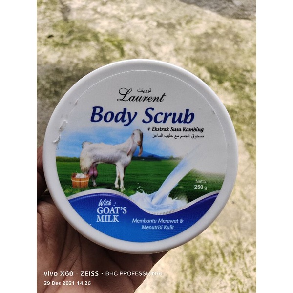 Laurent Body Scrub With Goat's Milk Original 250ml / Lulur Badan / Cream Pemutih Badan / Krim Lulur