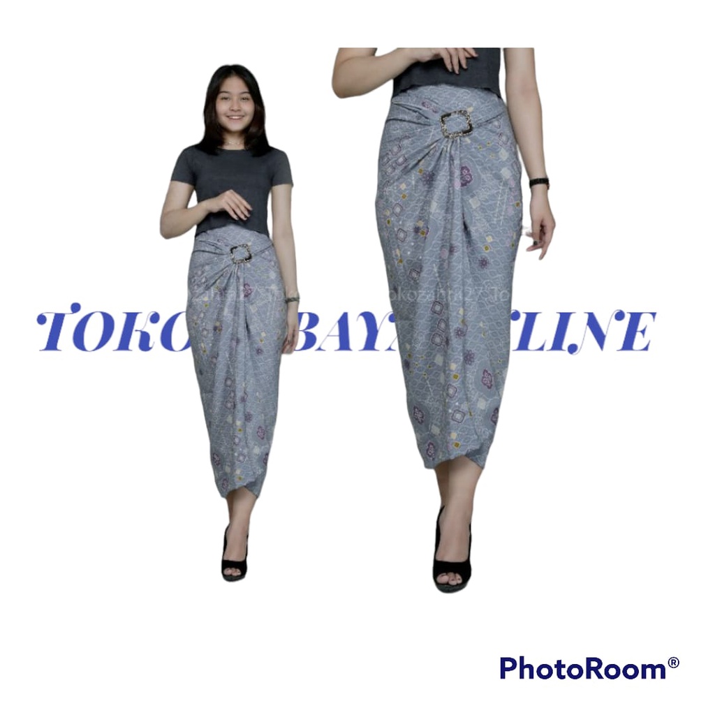 Rok lilit batik / kain lilit murah / lilit batik modern bawahan kebaya / sahrini cream-2