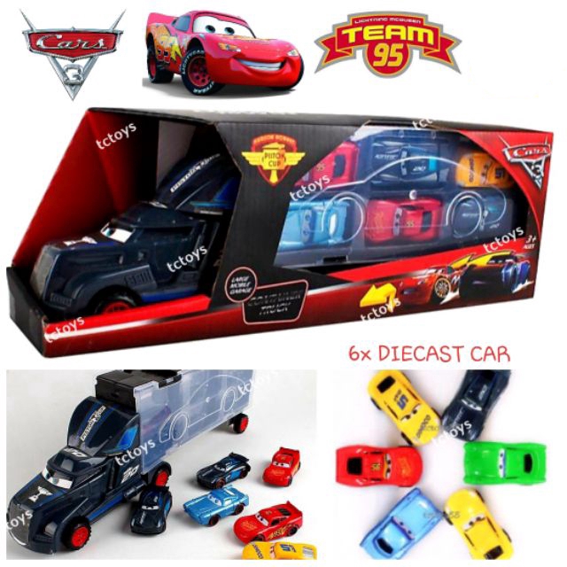 6pc Alloy Cars 2 Lightning McQueen Racer Car&amp;Mack Truck Kids Toy Collection Set Gifts