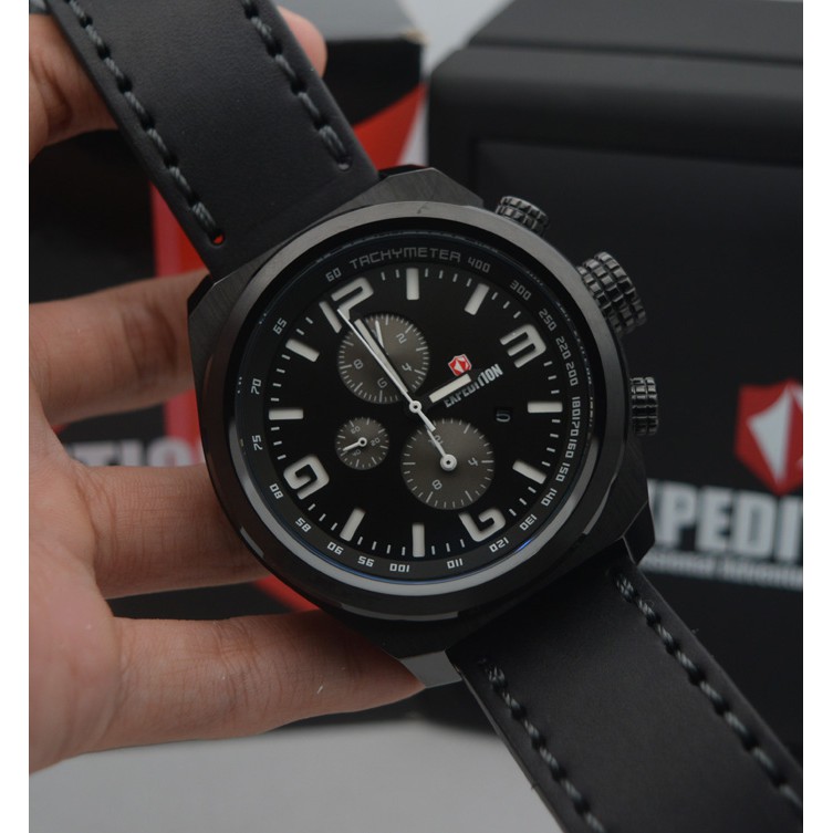 Expedition E 6356 Full Black, Jam Tangan Pria, Original