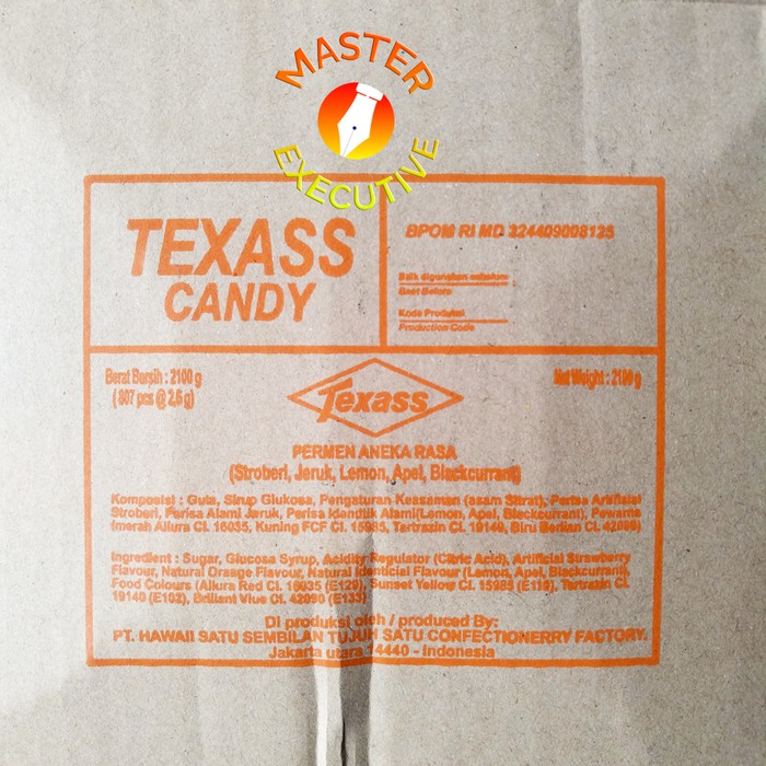 [Pak - 807 pcs] Texas Permen Aneka Rasa / Texass Candy 807 pcs - 2.6 gr / Bank Kantor