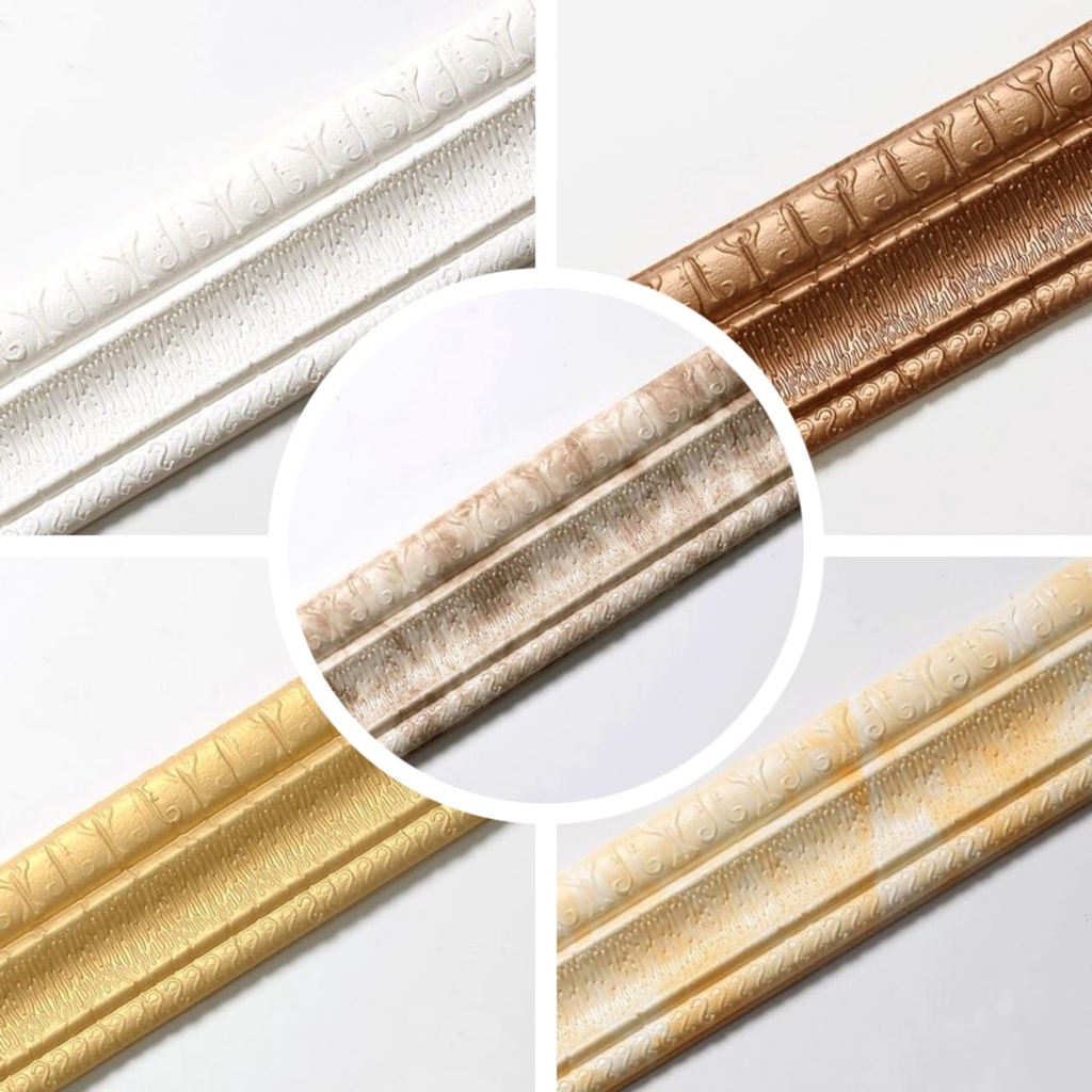 MMTOYS CM-H15 Wallpaper Dinding Kamar Border List Sticker Wall Border Stiker 3D Foam Dekorasi Rumah-7