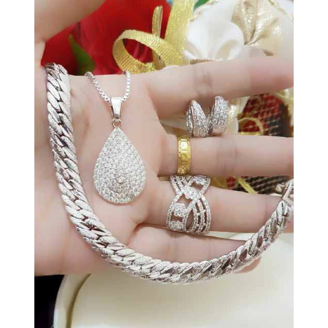 Xuping 1 set perhiasan mewah lapis emas 18k