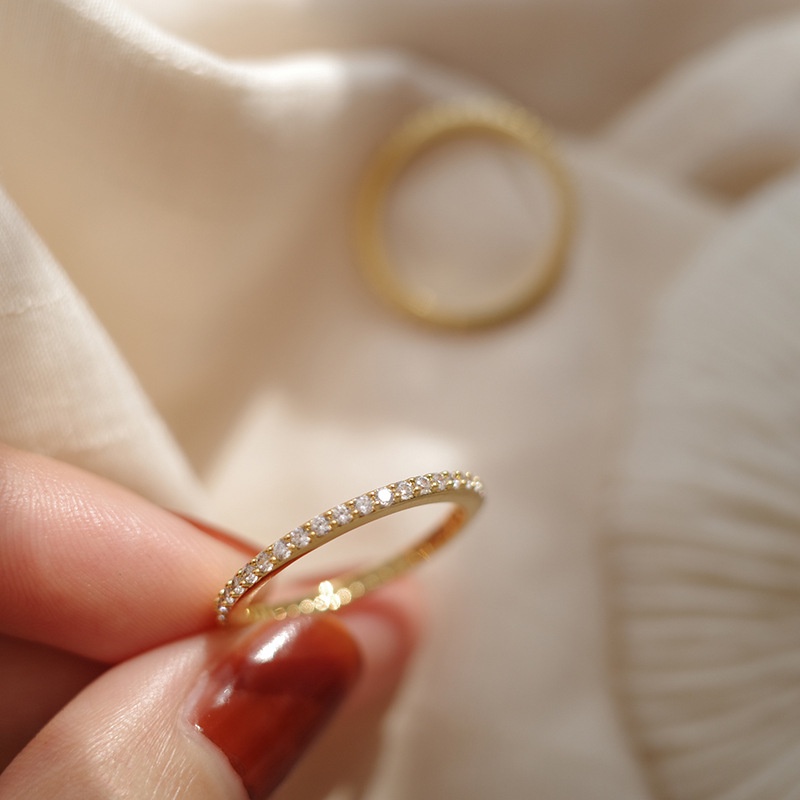 Cincin Bahan Alloy Lapis Emas Gaya Korea Untuk Wanita