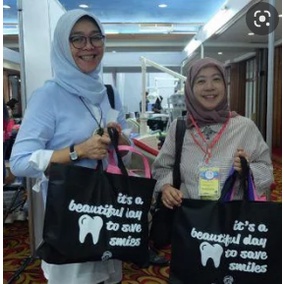 1 HARI BERES Tas Spunbond 75gsm model flat tanpa lipatan UK 50x37cm / Tas Goodie bag/ Tas Souvenir/ Tas Sablon/ Tote Bag/ Spunbond/ Tas kain