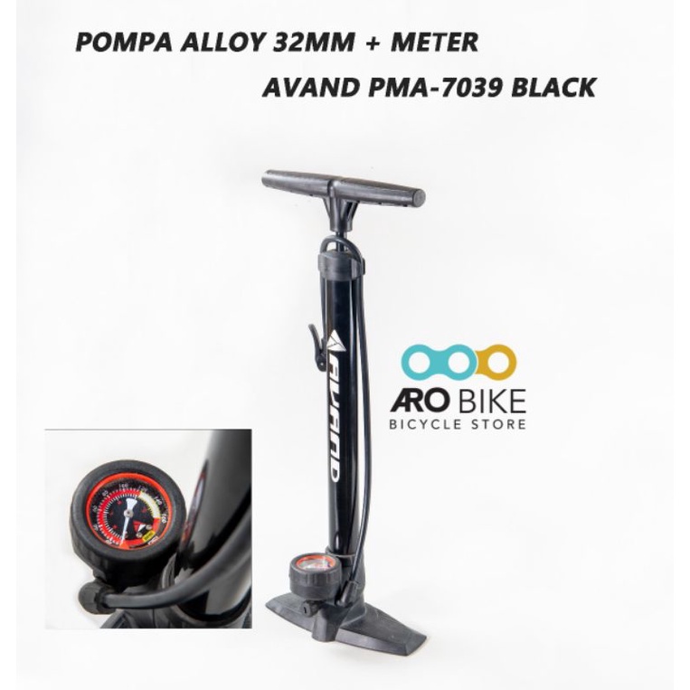 Pompa Ban Sepeda Avand PMA 7039 alloy 32 mm meter pressure