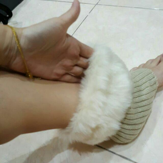 Penghangat Kaki Bulu Leg Warmer
