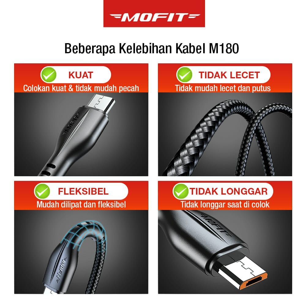 Kabel Data MOFIT M180 Quick Charge 3.0 - 1m 2m 3m