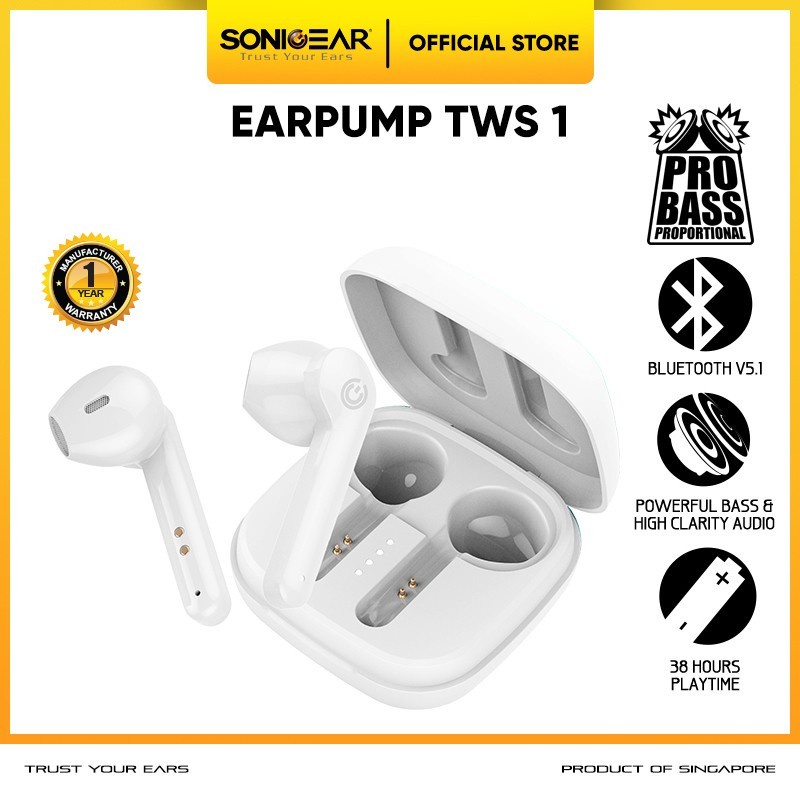 Earphone SonicGear TWS 1 Bluetooth 5.1 - Earpump Sonicgear TWS 1
