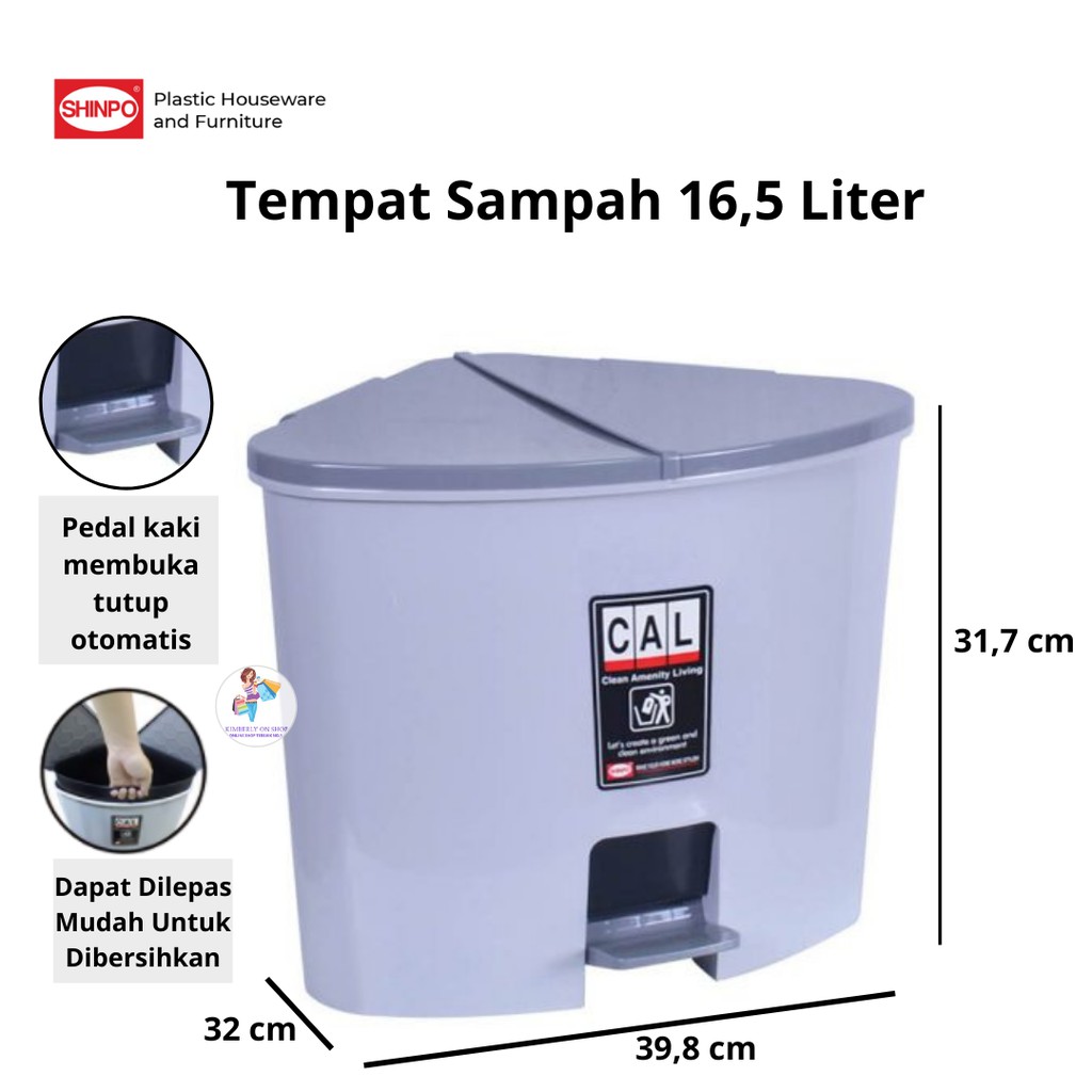 SHINPO Tempat Sampah Plastik 16.5L SIP-713