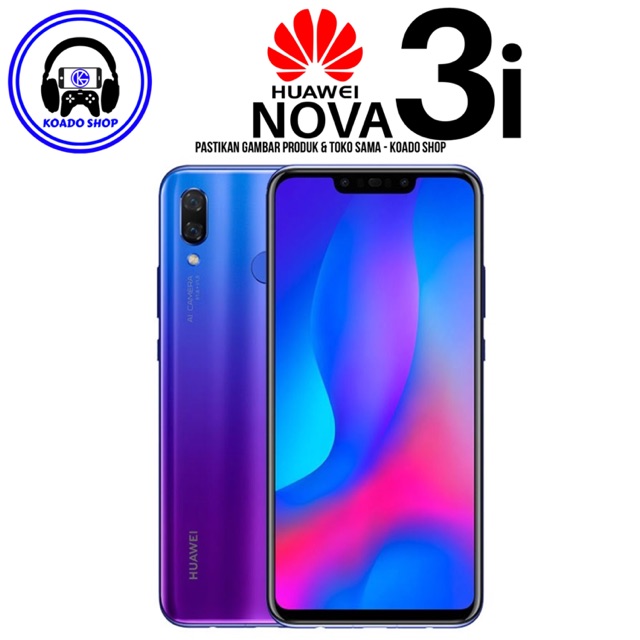 Huawei Nova 3i 4 128gb Blue Black 4gb Ram 128gb Rom Biru Hitam Koado Shop Shopee Indonesia