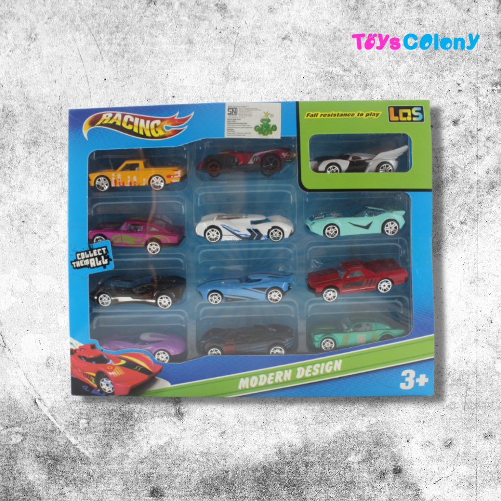 MAINAN ANAK MOBIL SPORT DIECAST METAL ISI 12PCS