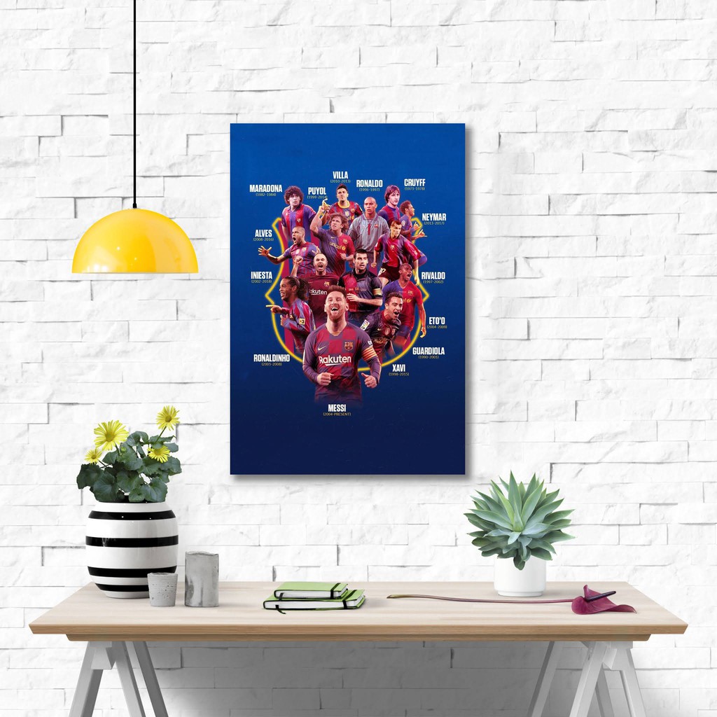 Poster kayu pajangan kamar - Legend Fc Barcelona
