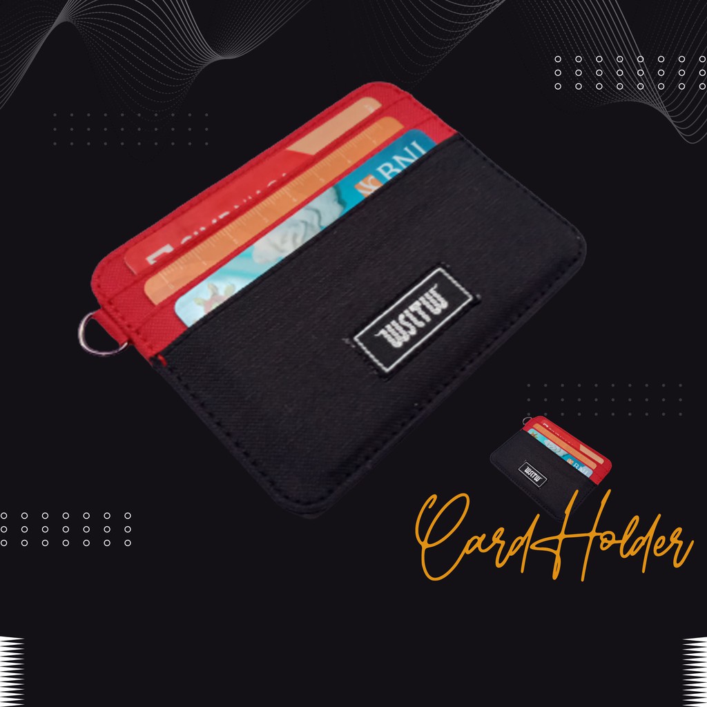 DOMPET KARTU Slim CARD HOLDER 6 SLOT BLACK RED