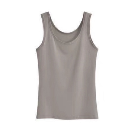 Tank Top Agnes Tanktop Wanita Tangtop Tali Besar Singlet Fashion Slim Langsing-Abu Tua