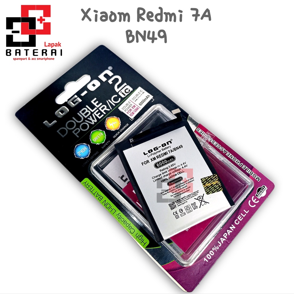 Log on - bn49 Xiaomi Redmi 7A Double IC Battery Baterai Batre