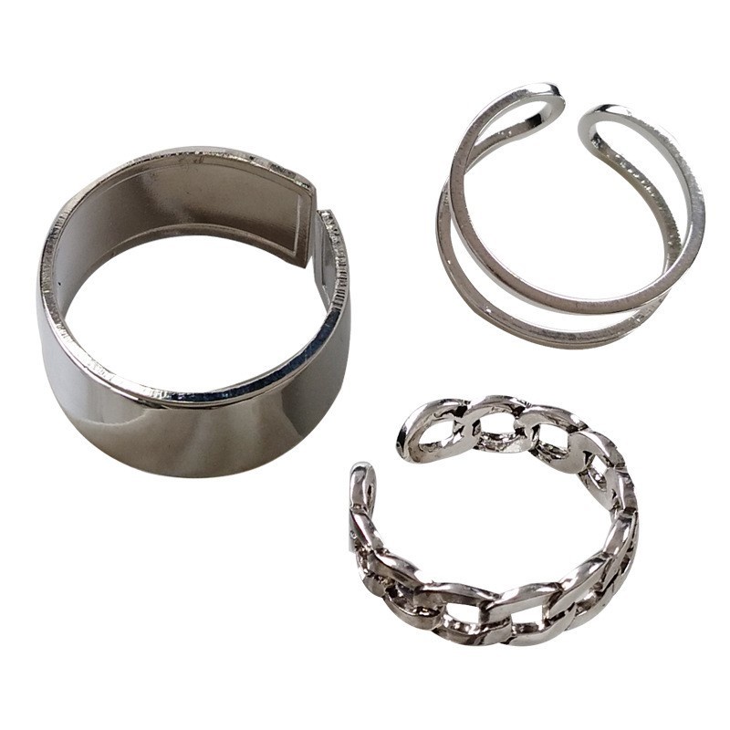 Set Cincin Jari Telunjuk Desain instagram Gaya hip hop Untuk Wanita element