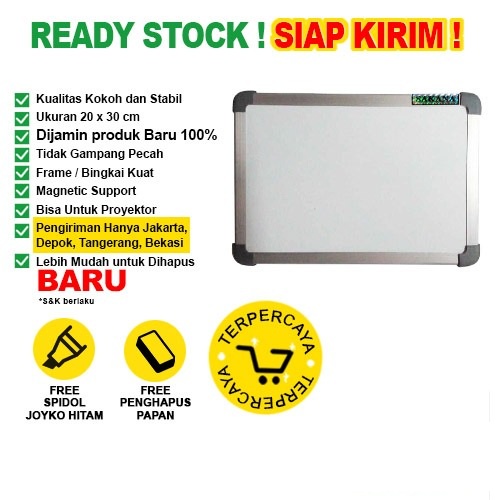 

Whiteboard / Papan Tulis Magnetic SAKANA 20x30 cm ( Single Face )