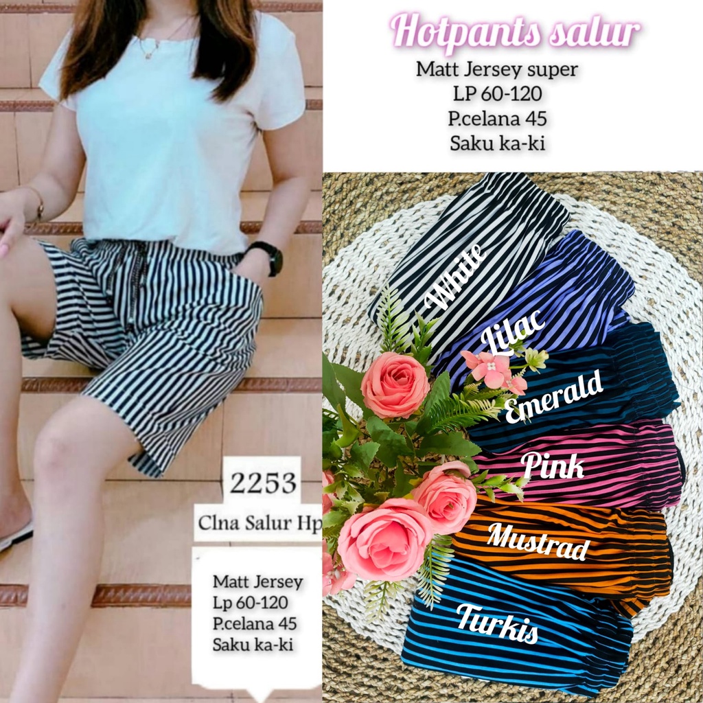 kulot pendek salur jersey premium