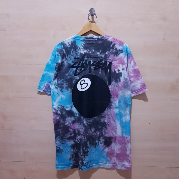 KAOS T SHIRT STUSSY 8 BALL TIE DYE - M