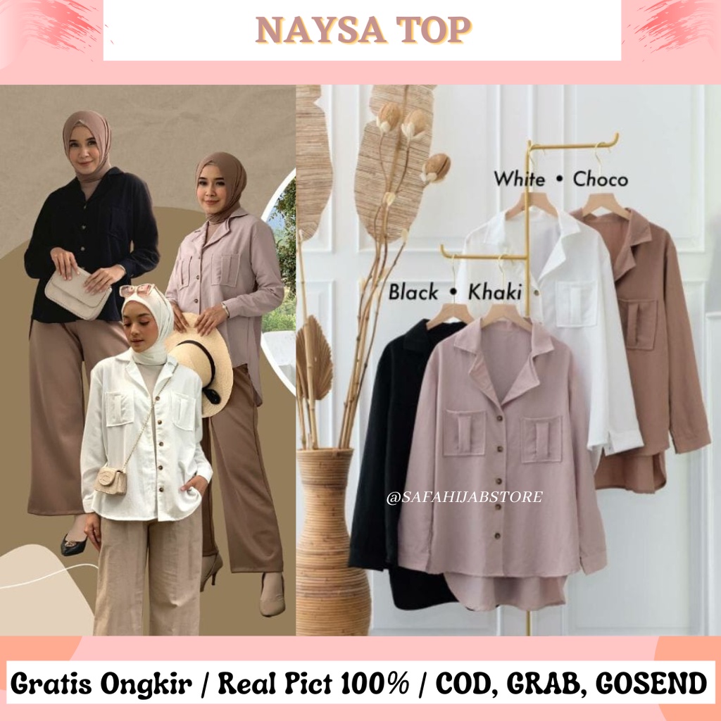 NAYSA TOP / ATASAN WANITA / KEMEJA LINEN / ATASAN KERJA