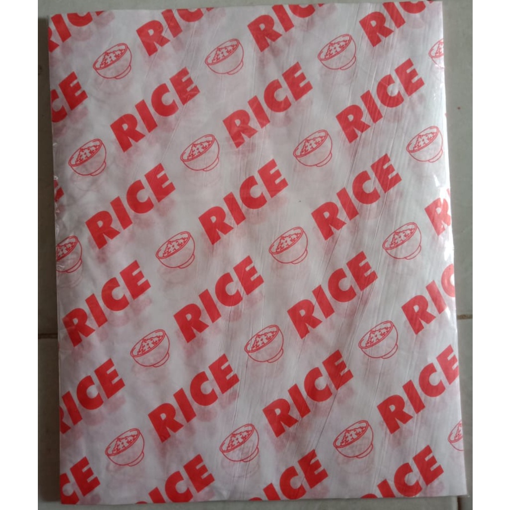 

ISI 50 pcs Kertas Nasi | Logo 22x28 | Kertas KFC | Paper Wrap | Paperwrap Putih | Kebab