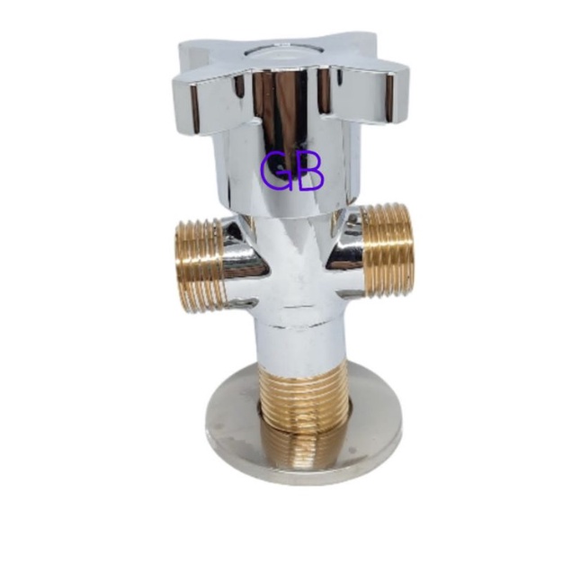 Stop Kran Shower Double Kuningan - Stop Kran Tee Baling - Stop Keran Single Double Shower Kuningan