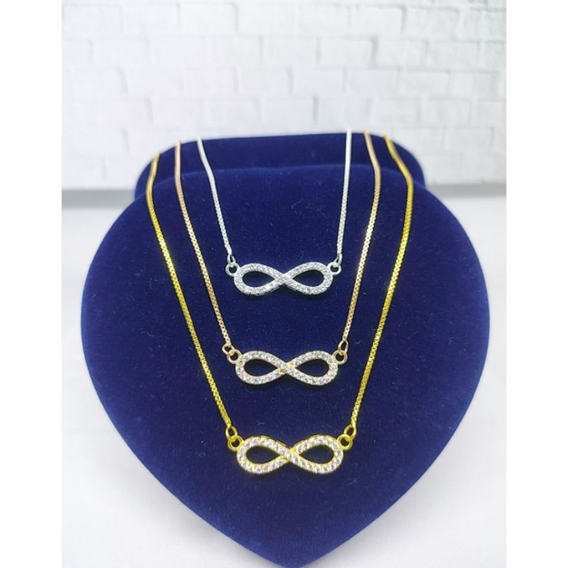 KALUNG KOYE ITALI SANTA+ INFINITY MP FULL/ KALUNG PERAK ASLI SILVER 925 LAPIS EMAS/KALUNG FASION WANITA TERBARU