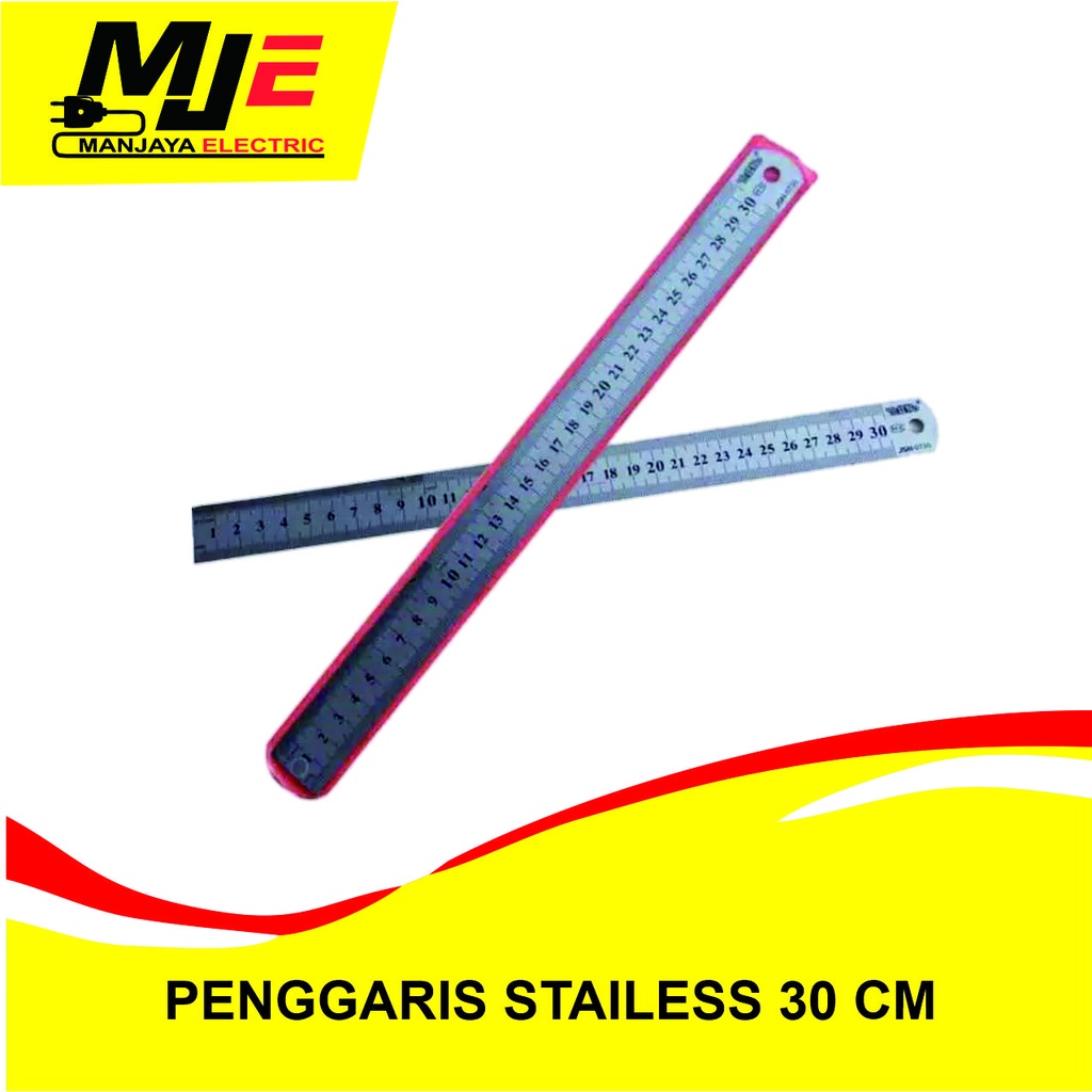 

PENGGARIS BESI STAILESS STEEL PANJANG 30CM MISTAR GARISAN RULER 30 CM