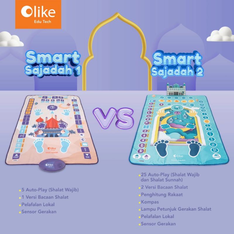 OLIKE SMART SAJADAH 2 &amp; 1 KIDS / SAJADAH ANAK PINTAR