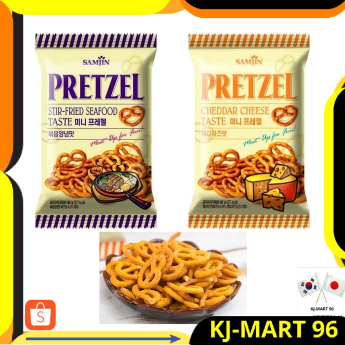 

MAKANAN KOREA HALAL/KOREAN FOOD/SNACK KOREA SAMJIN PRETZEL 85 GR-CAMILAN RINGAN KOREA IMPORT ORI