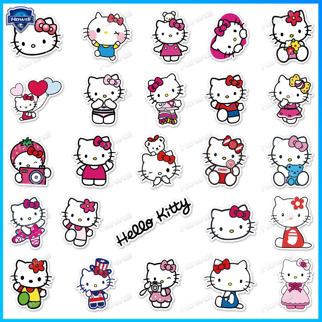 Stiker Kartun Hello Kitty Tahan Air Untuk Helm Motor