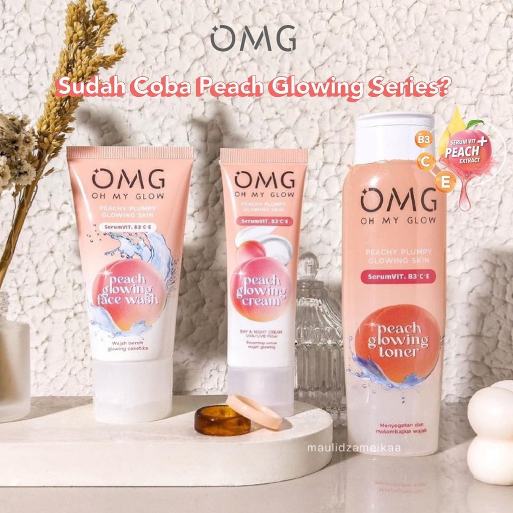 ⭐BAGUS⭐ OMG Skincare Series | Oh My Glow Face Wash - Serum | Moisturizer Cream | Toner Sachet Travel Pack Full Size