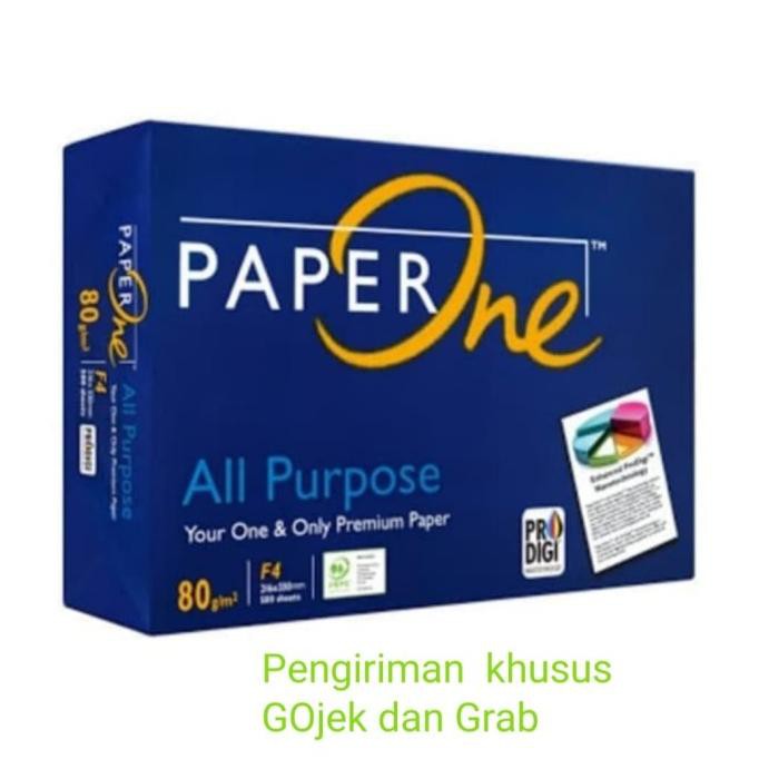 

Kertas Fotocopy 80gr Folio Paperone perbox Khusus Grab /gojek KERTAS FOLIO