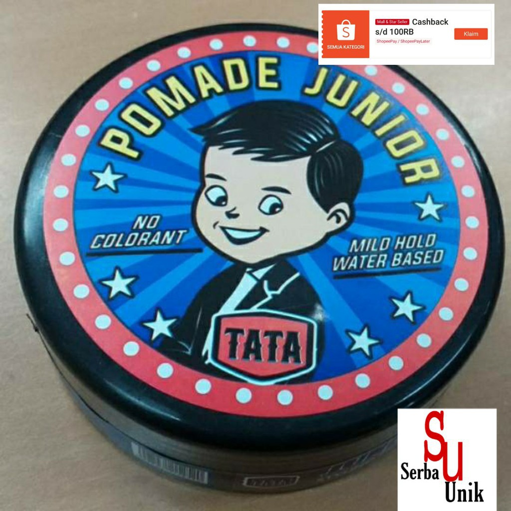 TATA POMADE JUNIOR NO COLORANT MILD HOLD WATER BASED 75gr