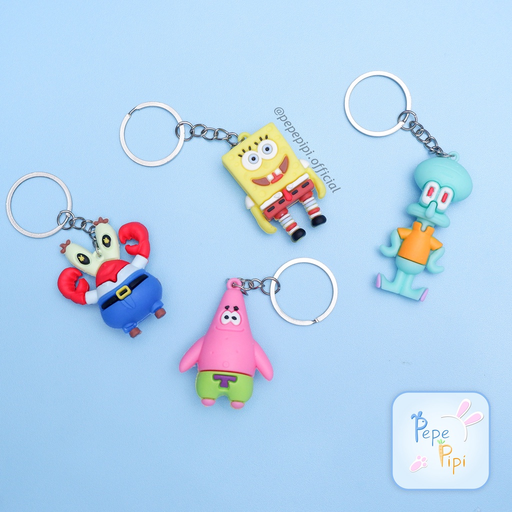 Gantungan Kunci Spongebob Patrick squidward Mr.Krabs Bikini Bottem Ganci Keychain Hiasan Tas sponbob sponsbob petrik