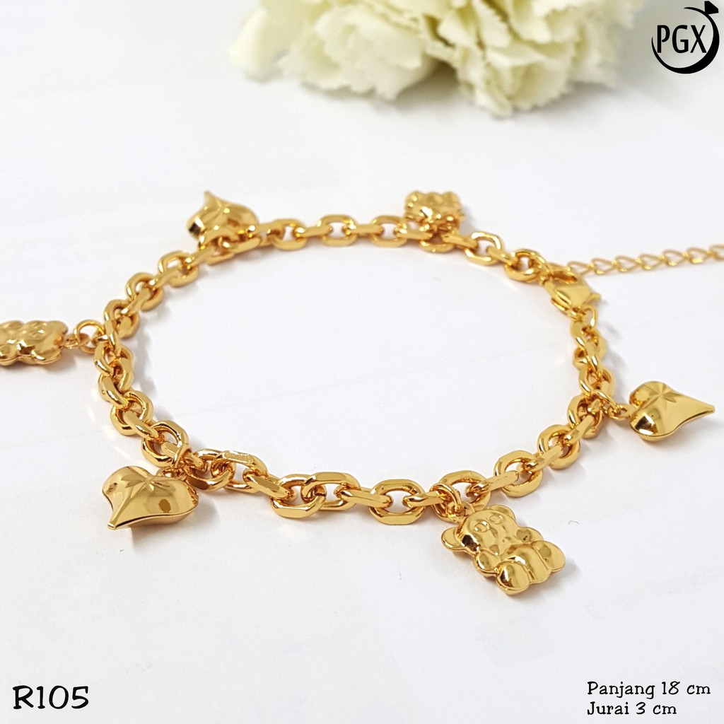 PGX Gelang Tangan Xuping Wanita Perhiasan Lapis Emas Aksesoris Fashion Premium - R105