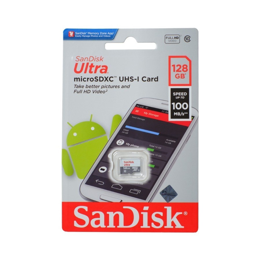 Memory 128 gb | SanDisk Ultra Micro sd CL10 128GB 100MB/s No Adapter - Garansi Resmi