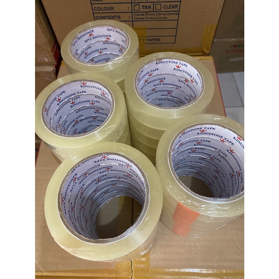 

Isolasi bening kingstone uk 1inc X 72yard selotip bening kingstone tape