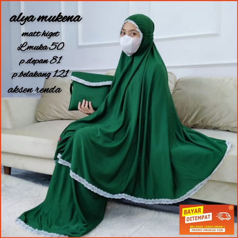 mukena plain hyget polos free tas