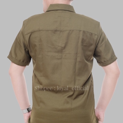 Loyal Kemeja Pria Lengan Pendek Cowok Hem Kemeja Pendek Katun Premium M L XL