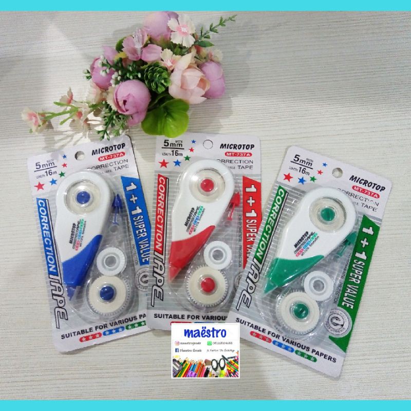 

Tipex Roller Kering Trondol MT-737A Tipex Bonus Refill / Pita Koreksi / Correction Tape