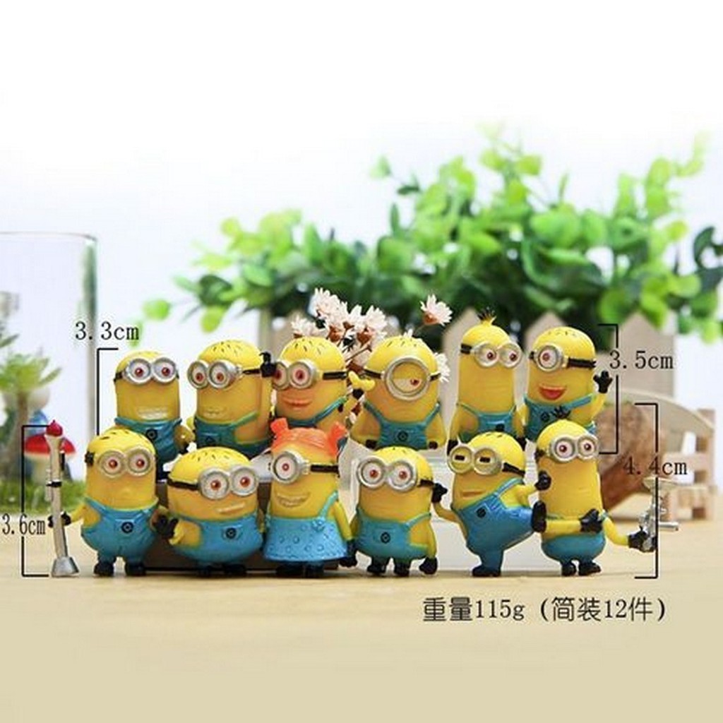 Set Minions Despicable Me 2 Action Figure Mainan Pajangan Hiasan Kue