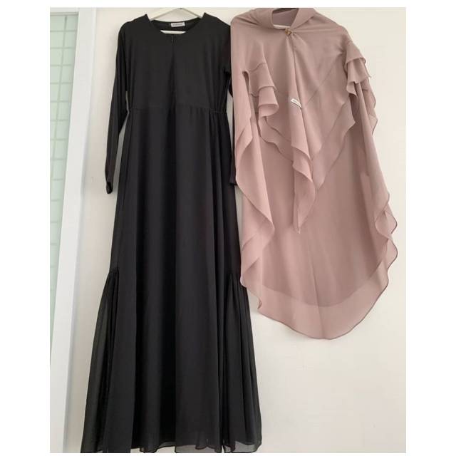 Gamis only BLACK BASIC ORIGINAL HIJAB KAYUNIE