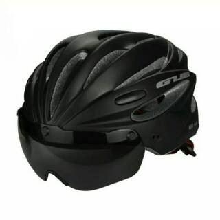  Helm  sepeda  road bike balap mtb fixie ada  kacamata visor 