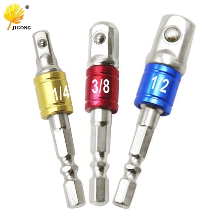 Mata Obeng Elektrik Adapter Extension Drill Bits Hex Shank 1/4 3/8 1/2
